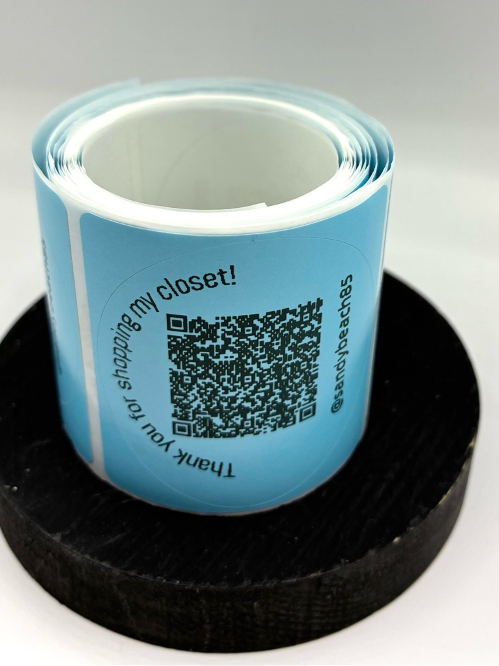 (100) Closet QR Code Thank You Stickers-Blue - Picture 2 of 2
